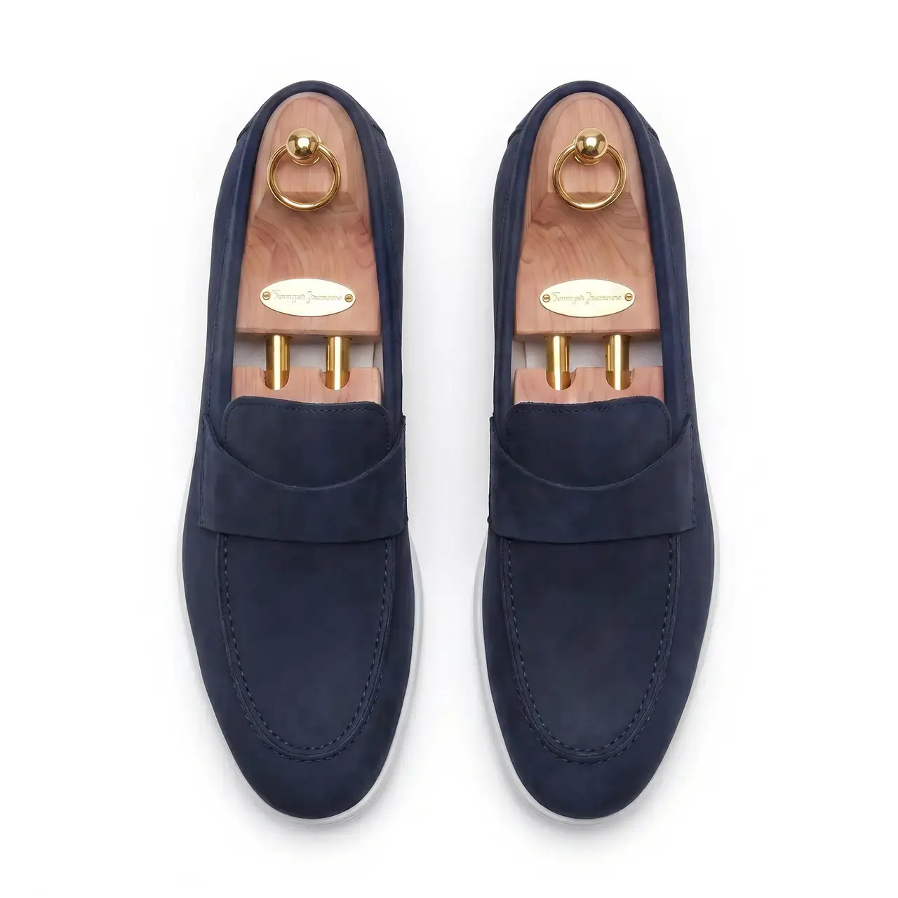 Mocassins en Daim Bleu Nuit