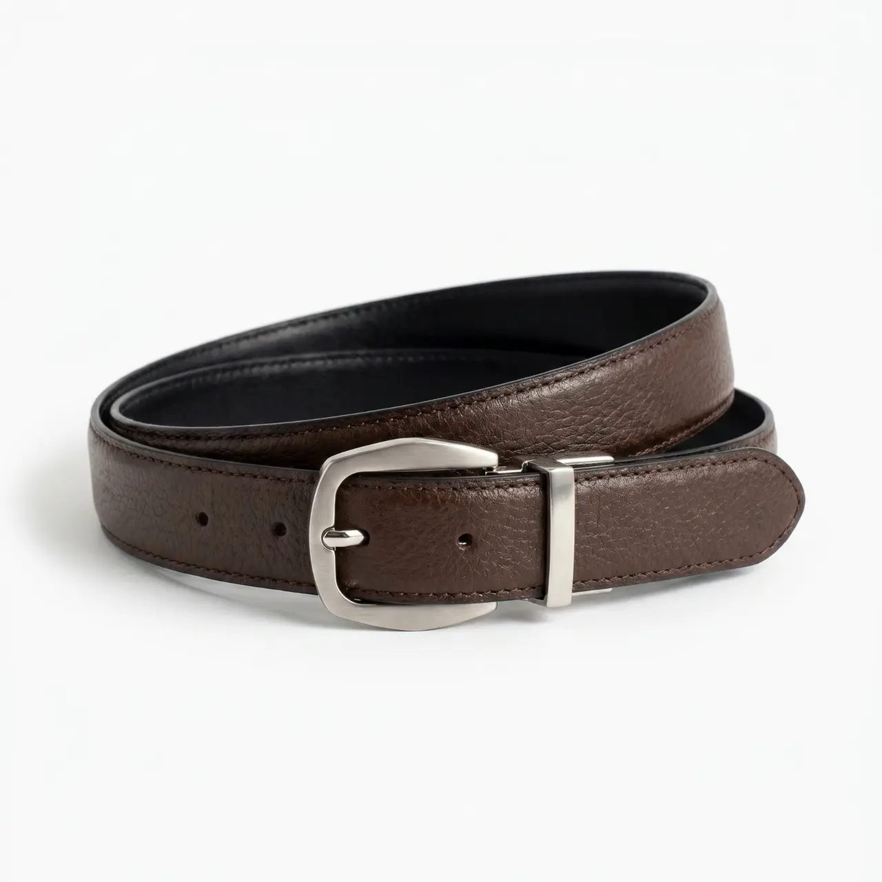 Ceinture Réversible en Cuir – Noir & Marron